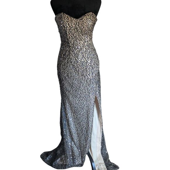 Showstopper! Vintage Sean Collection Sequin Slit Prom Gown - Size 4 - Picture 1 of 7